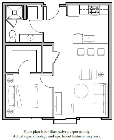 A1 1Bed North N514 floor plan